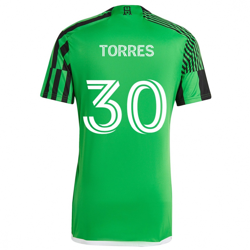 Kids Football Ervin Torres #30 Green Black Home Jersey 2024/25 T-Shirt Nz