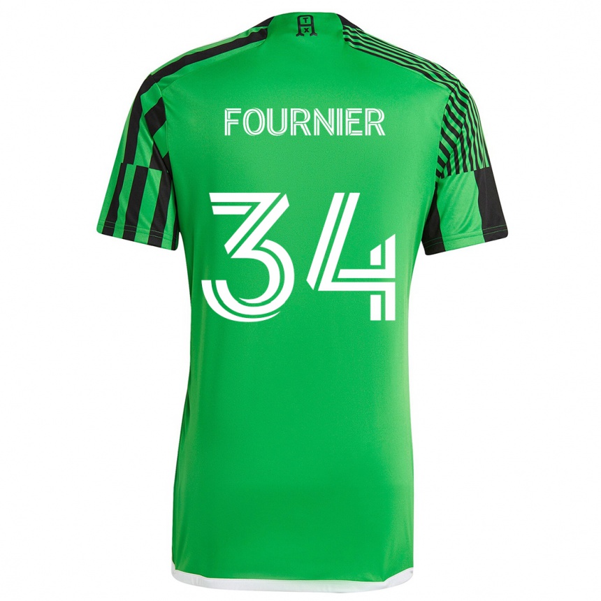 Kids Football Drake Fournier #34 Green Black Home Jersey 2024/25 T-Shirt Nz