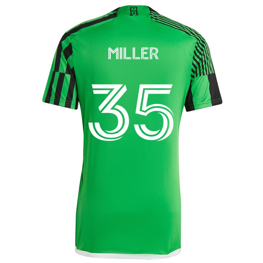 Kids Football Mason Miller #35 Green Black Home Jersey 2024/25 T-Shirt Nz