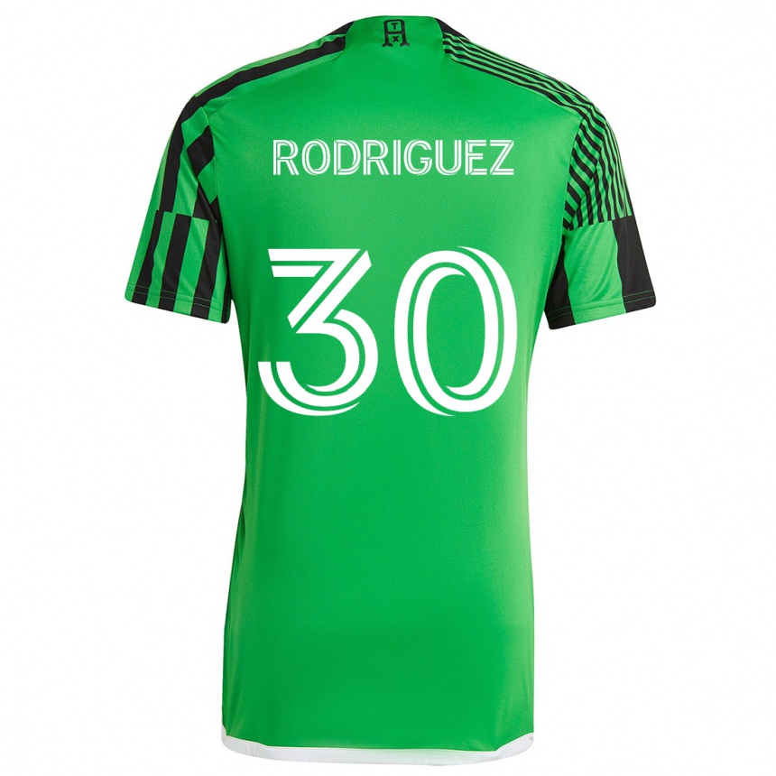 Kids Football Memo Rodríguez #30 Green Black Home Jersey 2024/25 T-Shirt Nz