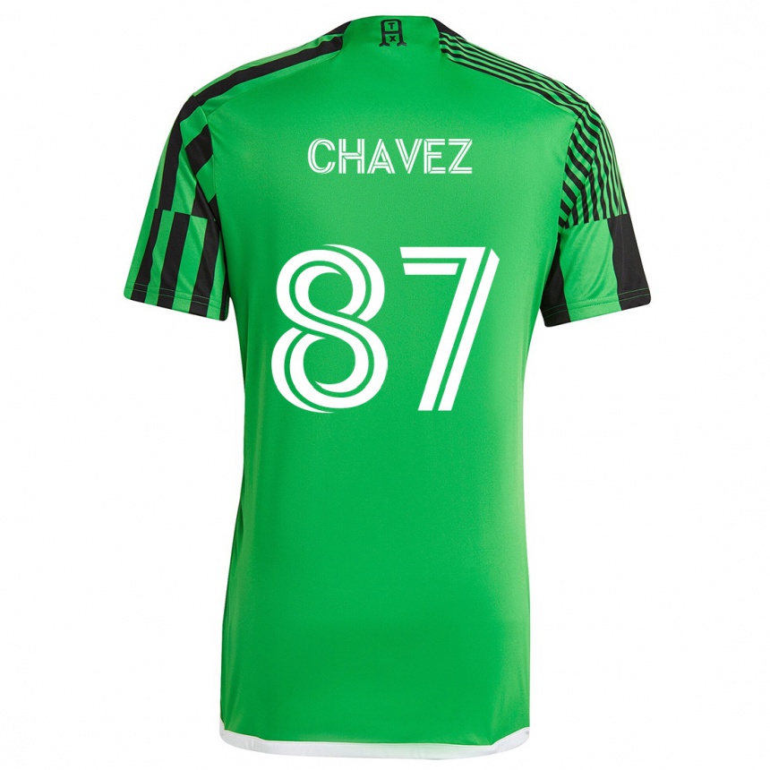 Kids Football Alfonso Ocampo-Chávez #87 Green Black Home Jersey 2024/25 T-Shirt Nz