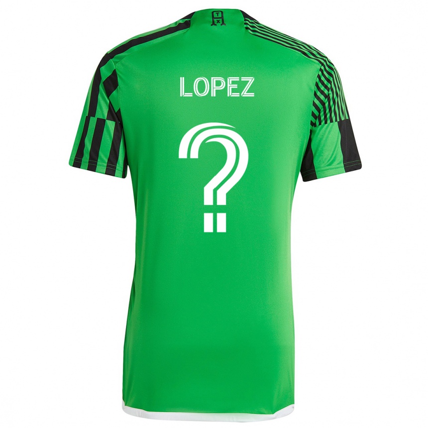 Kids Football Eric López #0 Green Black Home Jersey 2024/25 T-Shirt Nz