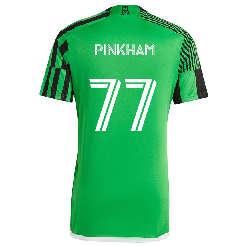 Kids Football Chris Pinkham #77 Green Black Home Jersey 2024/25 T-Shirt Nz