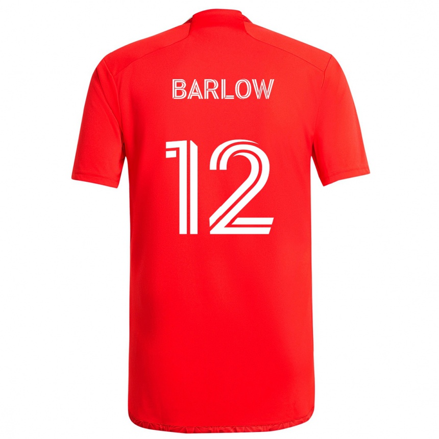 Kids Football Tom Barlow #12 Red White Home Jersey 2024/25 T-Shirt Nz