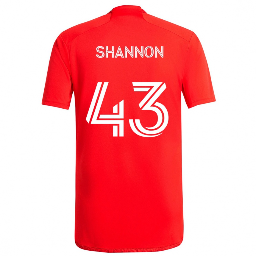 Kids Football Jaylen Shannon #43 Red White Home Jersey 2024/25 T-Shirt Nz