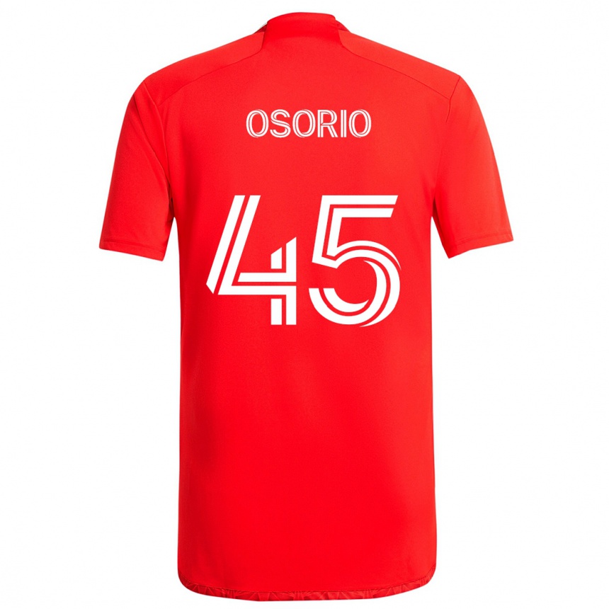 Kids Football Harold Osorio #45 Red White Home Jersey 2024/25 T-Shirt Nz