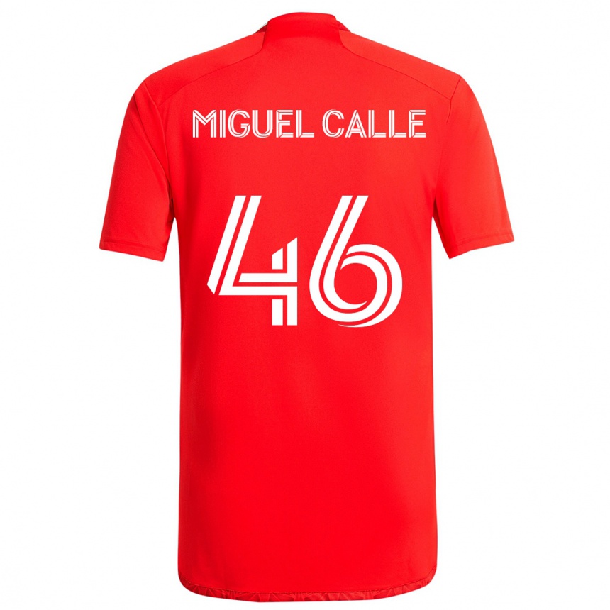 Kids Football Juan Miguel Calle #46 Red White Home Jersey 2024/25 T-Shirt Nz