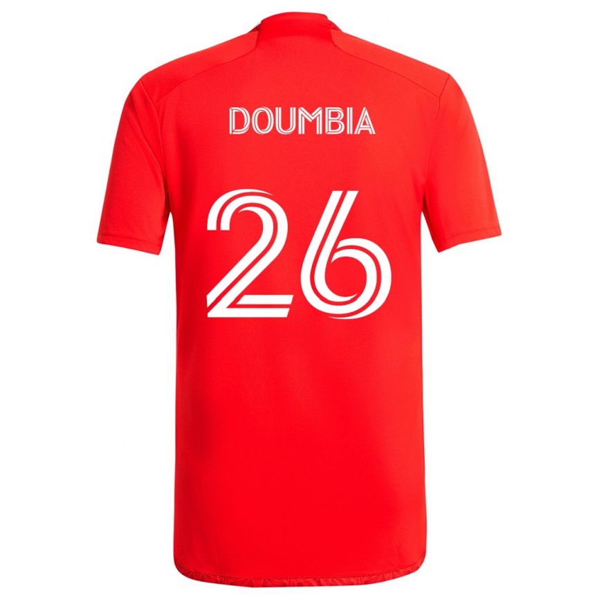 Kids Football Ousmane Doumbia #26 Red White Home Jersey 2024/25 T-Shirt Nz