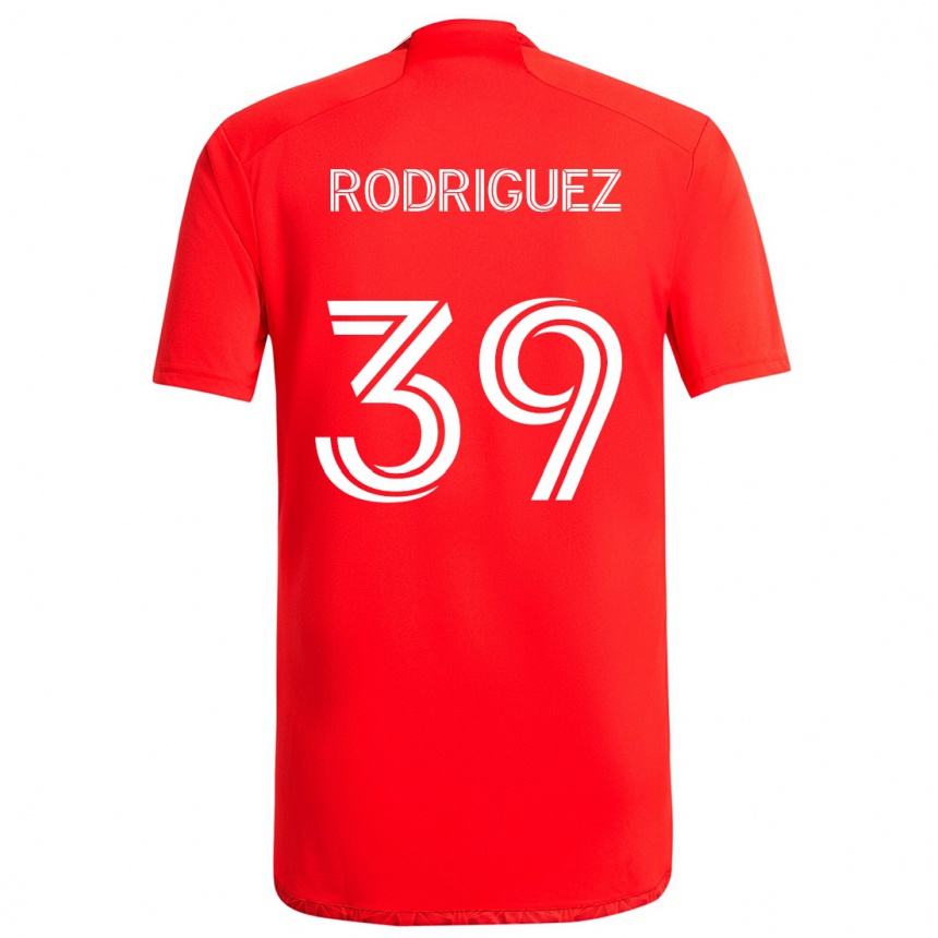 Kids Football Allan Rodriguez #39 Red White Home Jersey 2024/25 T-Shirt Nz