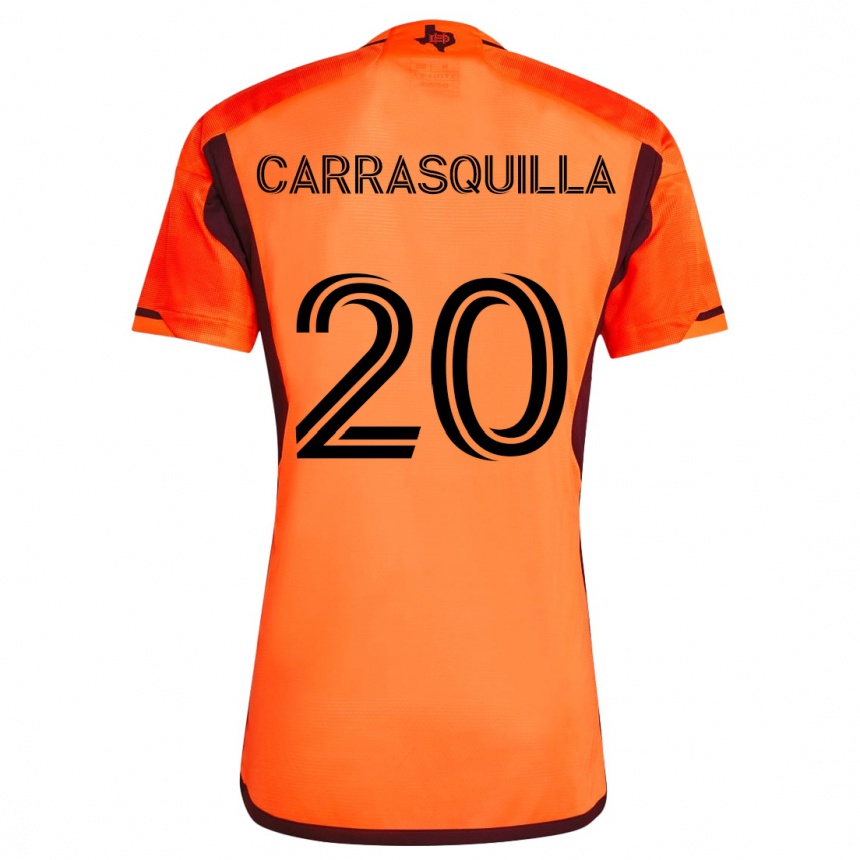 Kids Football Adalberto Carrasquilla #20 Orange Black Home Jersey 2024/25 T-Shirt Nz