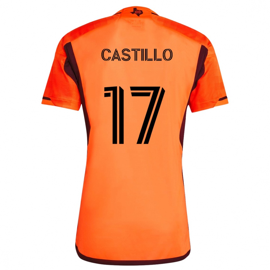 Kids Football Joyner Castillo #17 Orange Black Home Jersey 2024/25 T-Shirt Nz