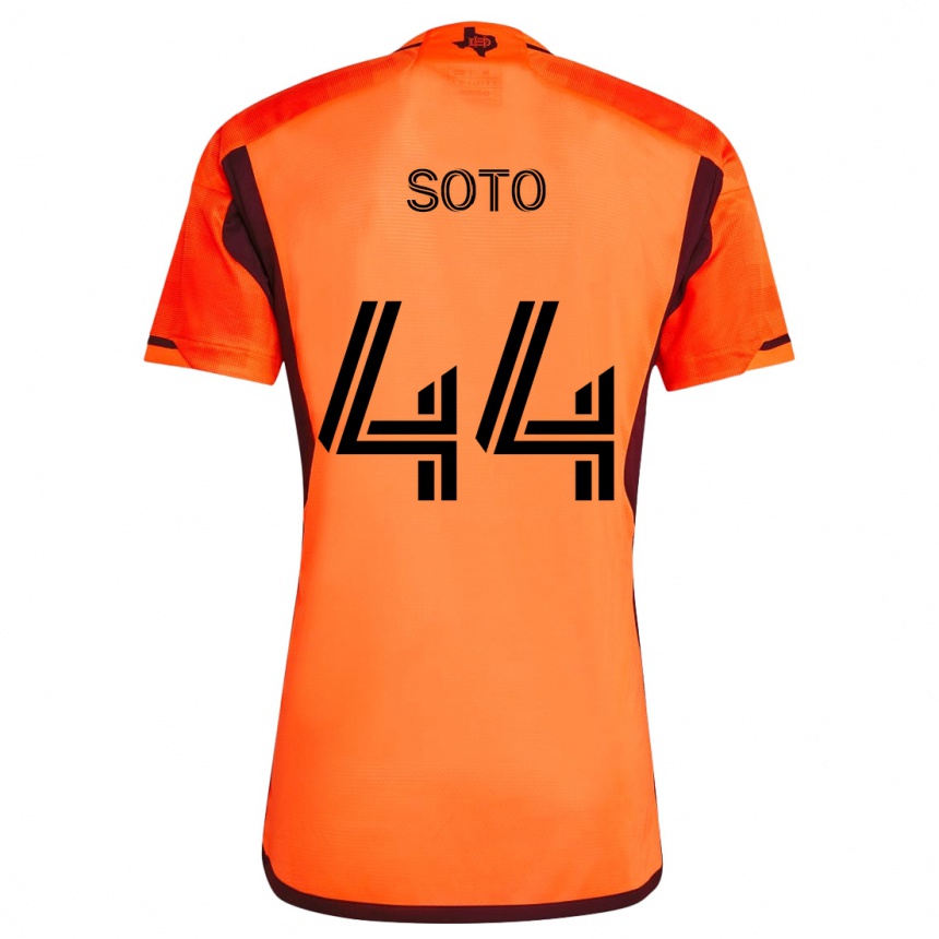 Kids Football Ezekiel Soto #44 Orange Black Home Jersey 2024/25 T-Shirt Nz