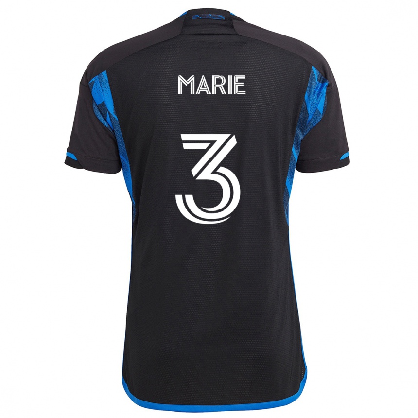 Kids Football Paul Marie #3 Blue Black Home Jersey 2024/25 T-Shirt Nz