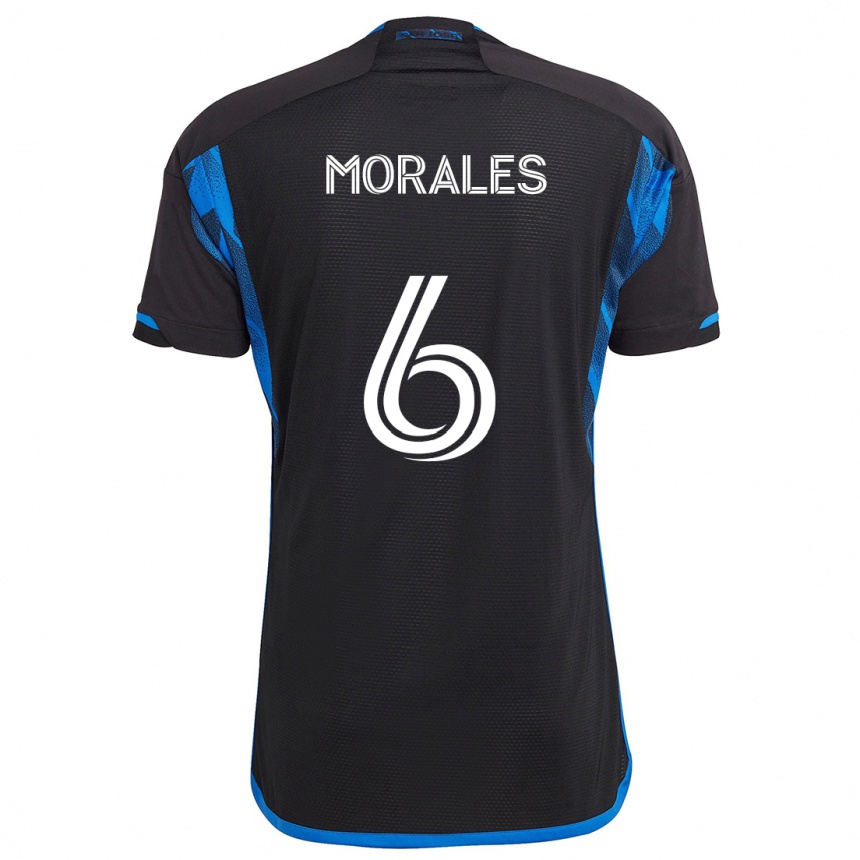 Kids Football Alfredo Morales #6 Blue Black Home Jersey 2024/25 T-Shirt Nz