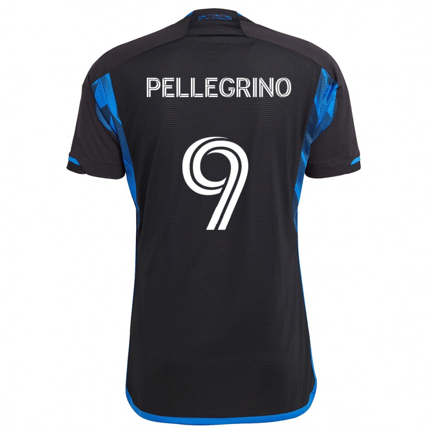 Kids Football Amahl Pellegrino #9 Blue Black Home Jersey 2024/25 T-Shirt Nz