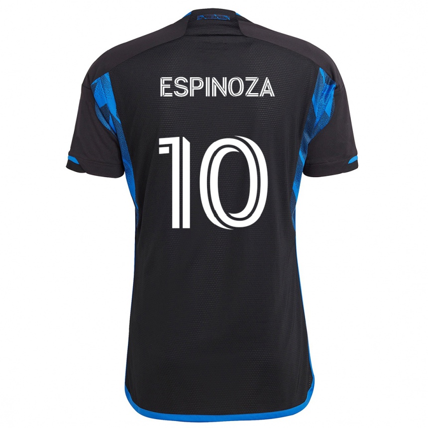 Kids Football Cristian Espinoza #10 Blue Black Home Jersey 2024/25 T-Shirt Nz