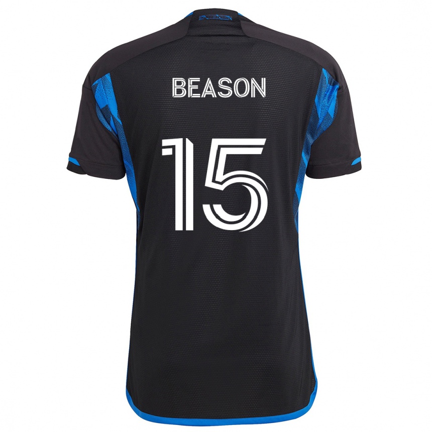 Kids Football Tanner Beason #15 Blue Black Home Jersey 2024/25 T-Shirt Nz