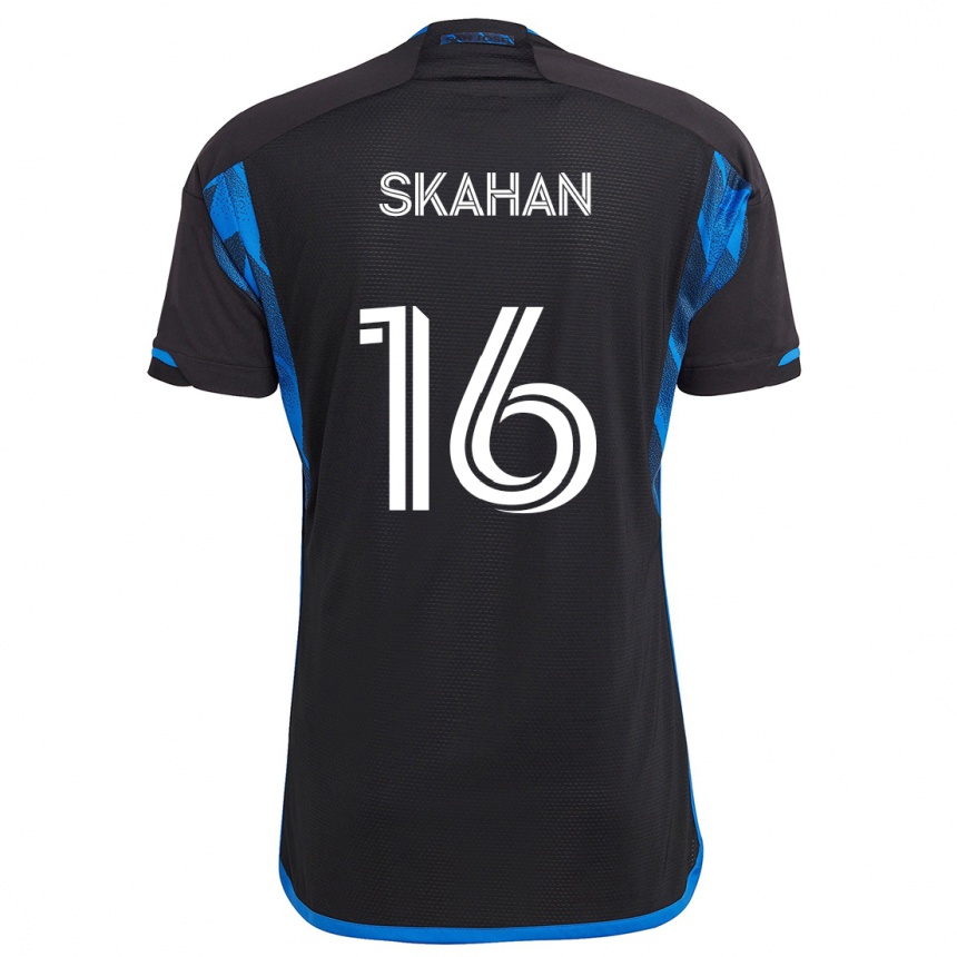 Kids Football Jack Skahan #16 Blue Black Home Jersey 2024/25 T-Shirt Nz