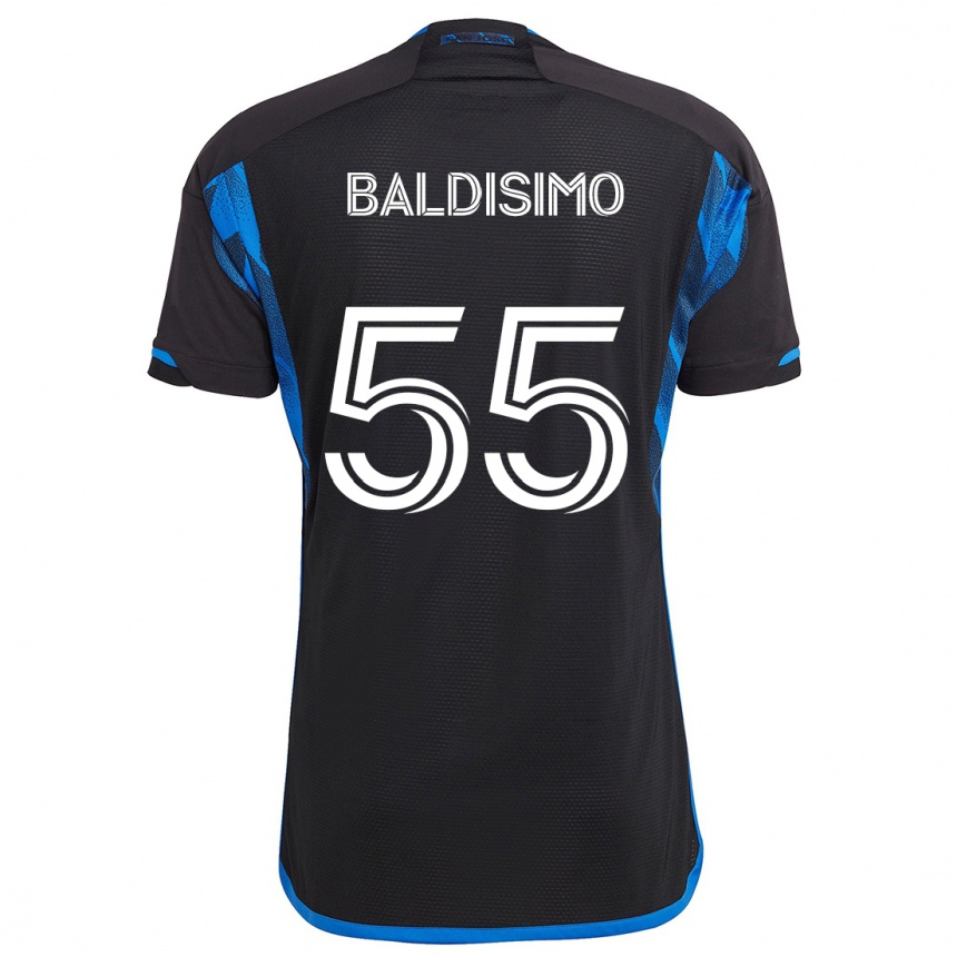 Kids Football Michael Baldisimo #55 Blue Black Home Jersey 2024/25 T-Shirt Nz