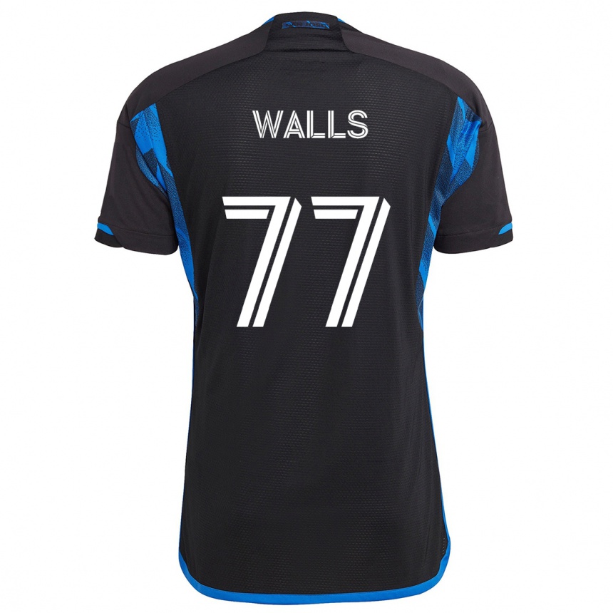 Kids Football Casey Walls #77 Blue Black Home Jersey 2024/25 T-Shirt Nz