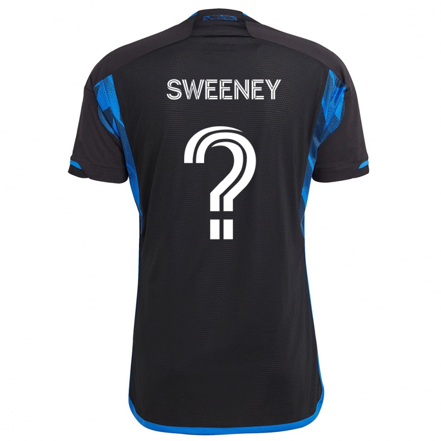 Kids Football D Sweeney #0 Blue Black Home Jersey 2024/25 T-Shirt Nz