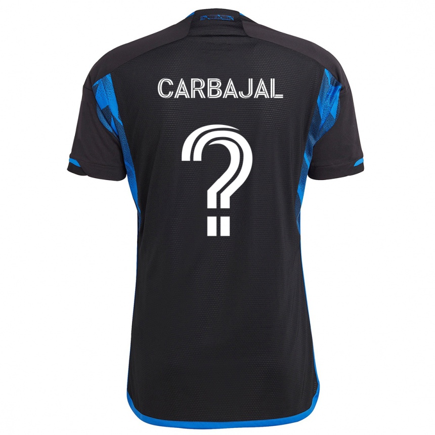 Kids Football Sebastian Carbajal #0 Blue Black Home Jersey 2024/25 T-Shirt Nz