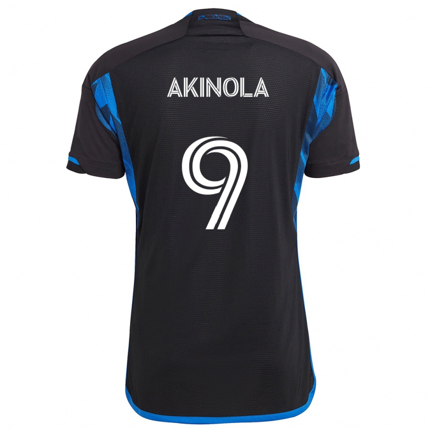 Kids Football Ayo Akinola #9 Blue Black Home Jersey 2024/25 T-Shirt Nz