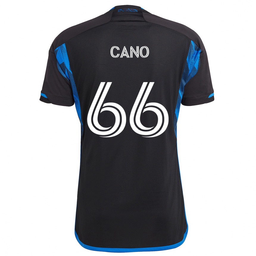 Kids Football Alejandro Cano #66 Blue Black Home Jersey 2024/25 T-Shirt Nz