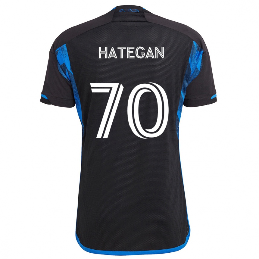 Kids Football Roberto Hategan #70 Blue Black Home Jersey 2024/25 T-Shirt Nz