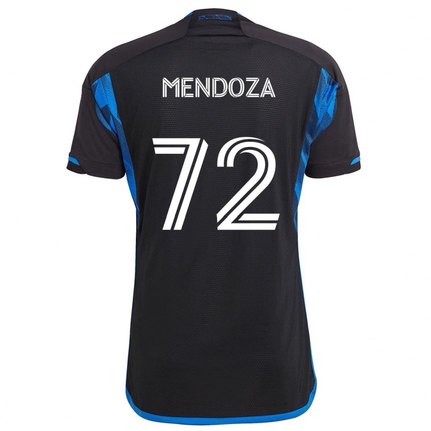 Kids Football Edwyn Mendoza #72 Blue Black Home Jersey 2024/25 T-Shirt Nz