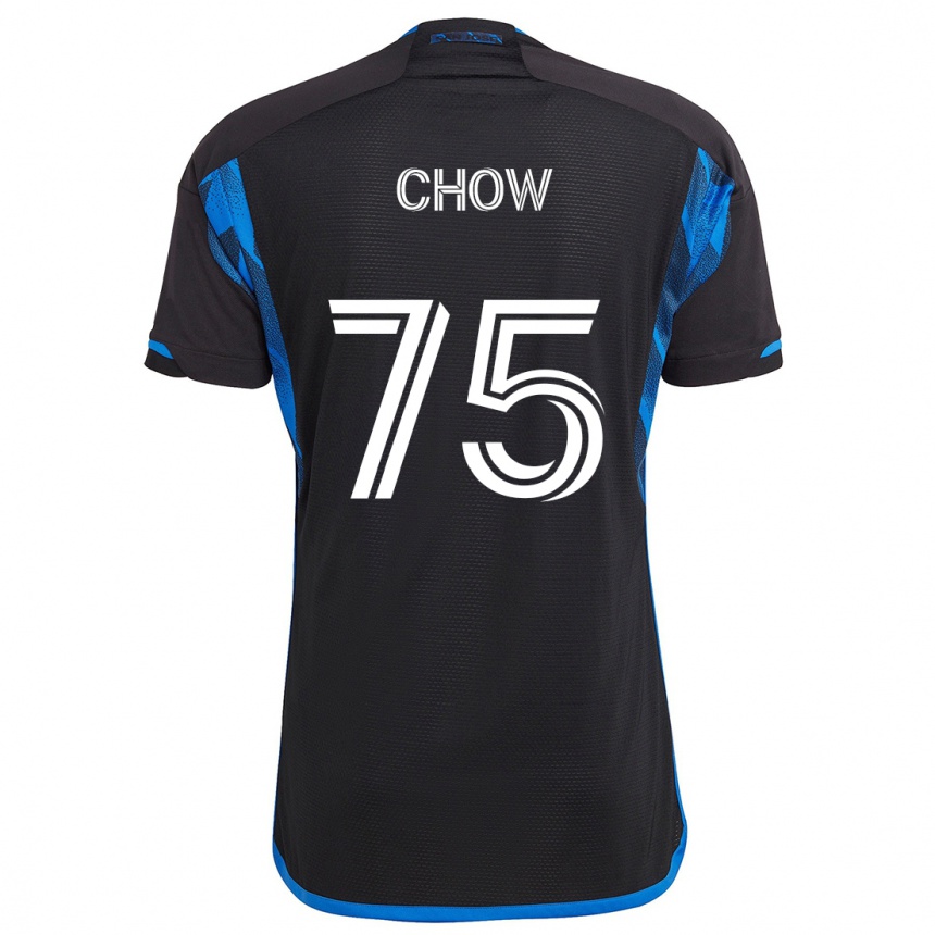 Kids Football Alex Chow #75 Blue Black Home Jersey 2024/25 T-Shirt Nz