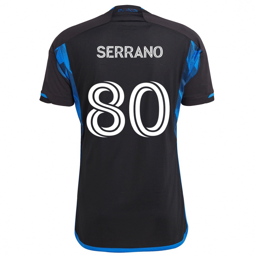 Kids Football David Serrano #80 Blue Black Home Jersey 2024/25 T-Shirt Nz