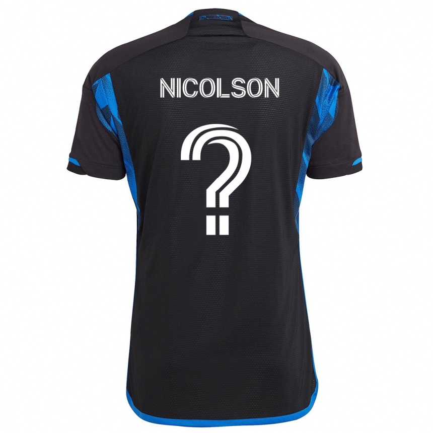 Kids Football John Nicolson #0 Blue Black Home Jersey 2024/25 T-Shirt Nz