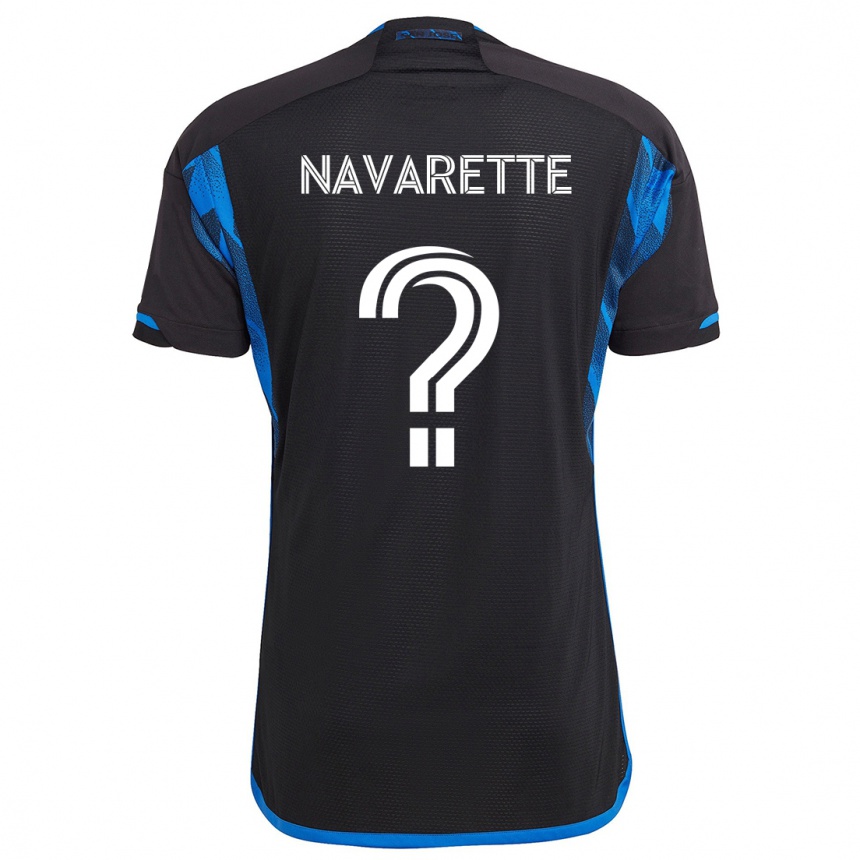 Kids Football Samuel Navarette #0 Blue Black Home Jersey 2024/25 T-Shirt Nz