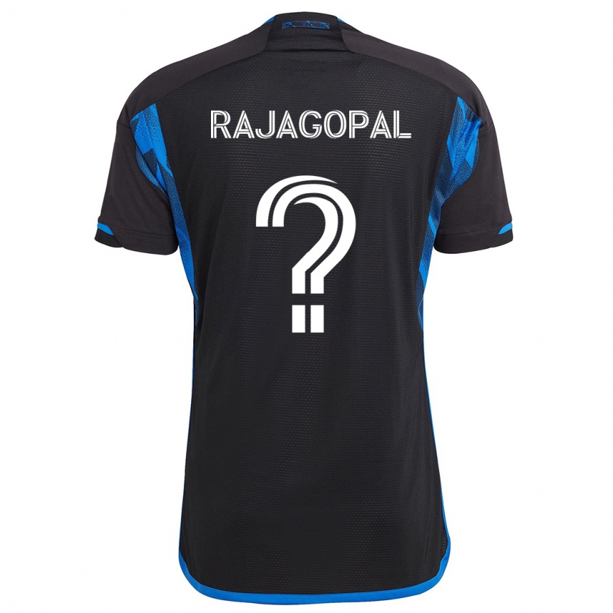 Kids Football Rohan Rajagopal #0 Blue Black Home Jersey 2024/25 T-Shirt Nz