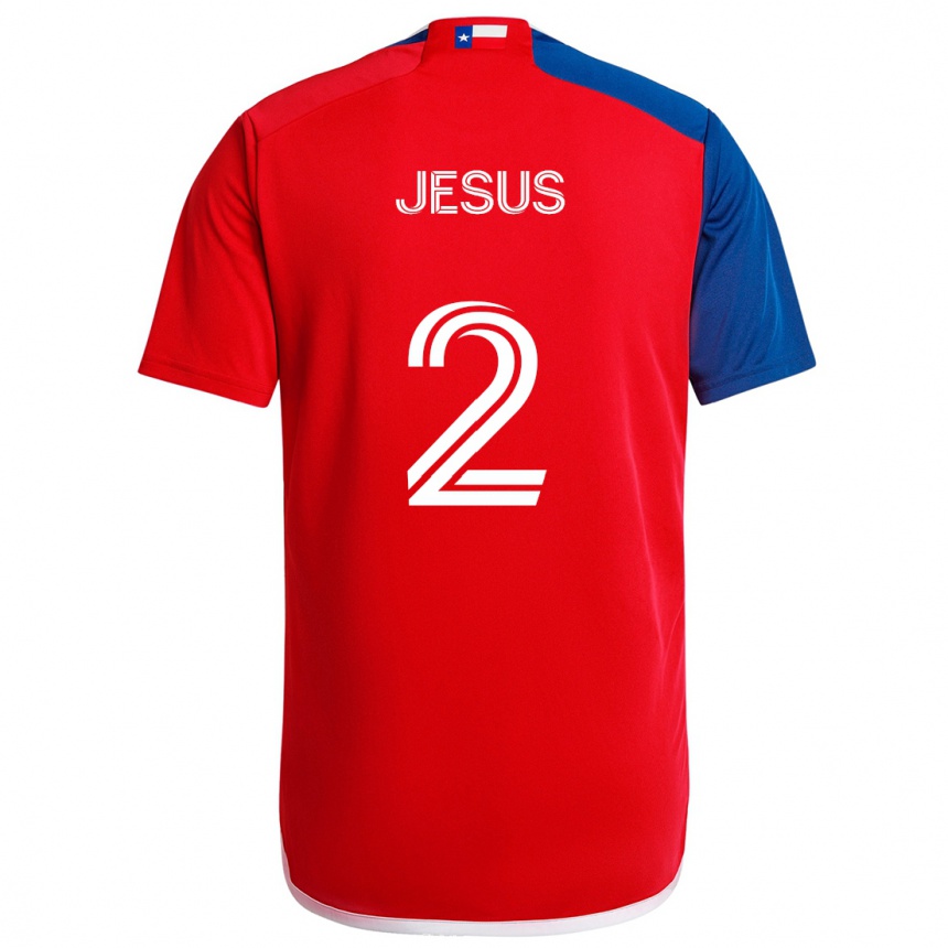 Kids Football Geovane Jesus #2 Blue Red Home Jersey 2024/25 T-Shirt Nz