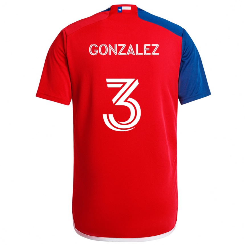 Kids Football Omar González #3 Blue Red Home Jersey 2024/25 T-Shirt Nz