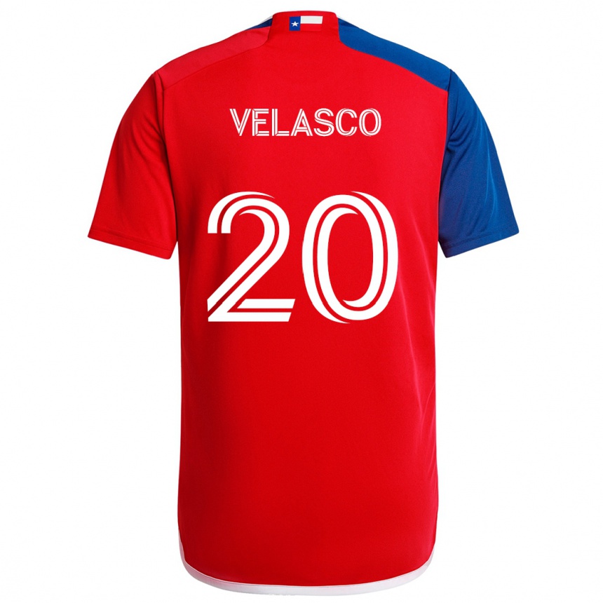 Kids Football Alan Velasco #20 Blue Red Home Jersey 2024/25 T-Shirt Nz