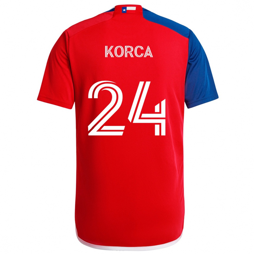 Kids Football Amet Korca #24 Blue Red Home Jersey 2024/25 T-Shirt Nz