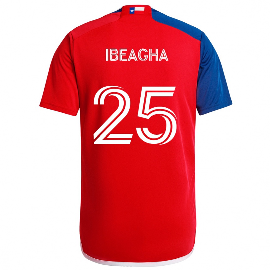 Kids Football Sebastien Ibeagha #25 Blue Red Home Jersey 2024/25 T-Shirt Nz