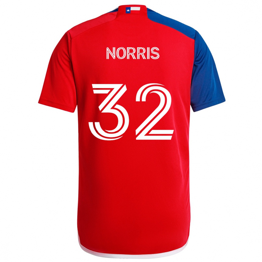 Kids Football Nolan Norris #32 Blue Red Home Jersey 2024/25 T-Shirt Nz