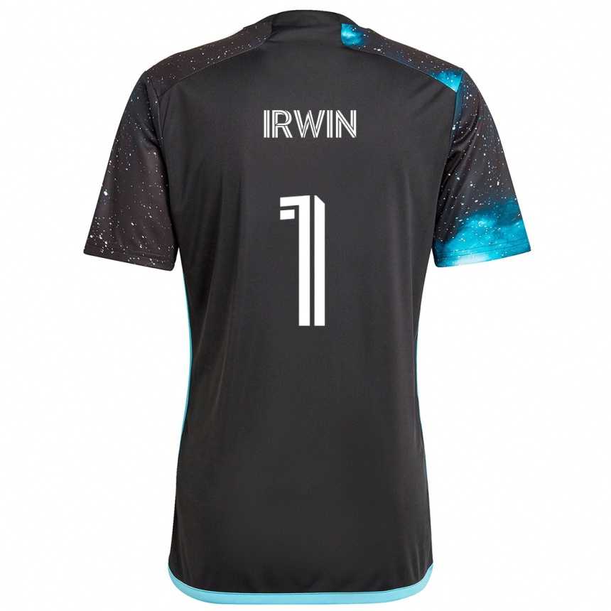 Kids Football Clint Irwin #1 Black Blue Home Jersey 2024/25 T-Shirt Nz