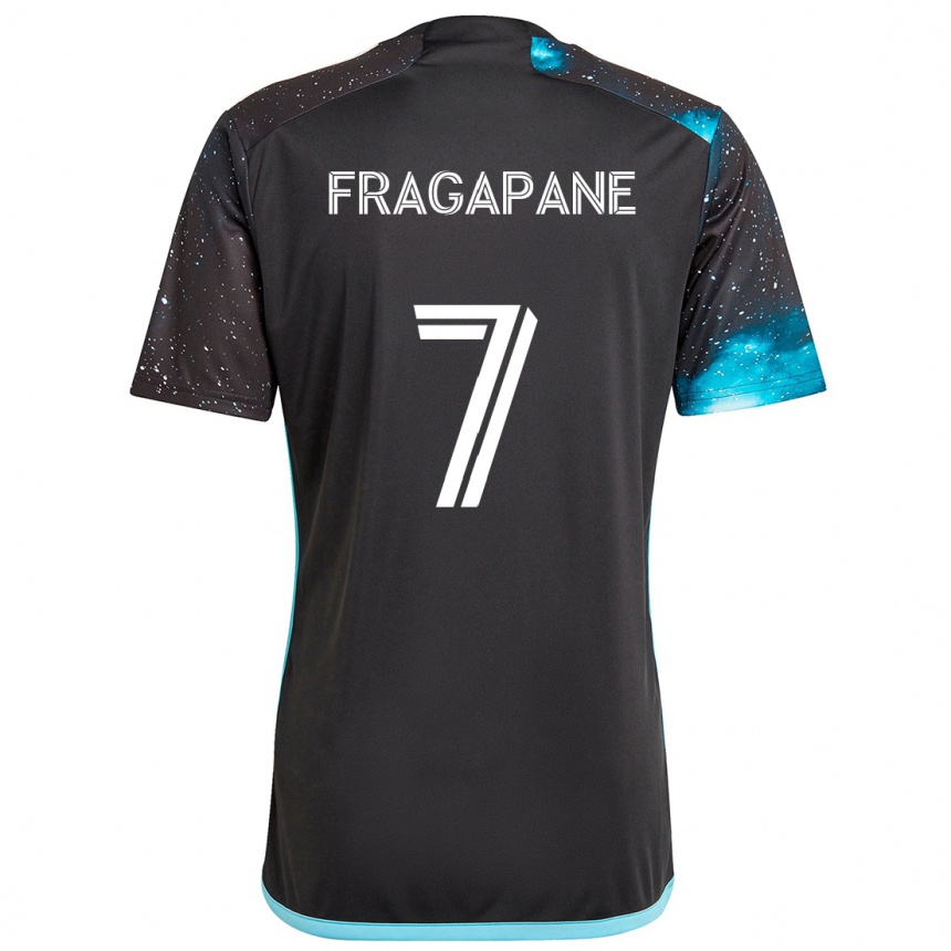 Kids Football Franco Fragapane #7 Black Blue Home Jersey 2024/25 T-Shirt Nz