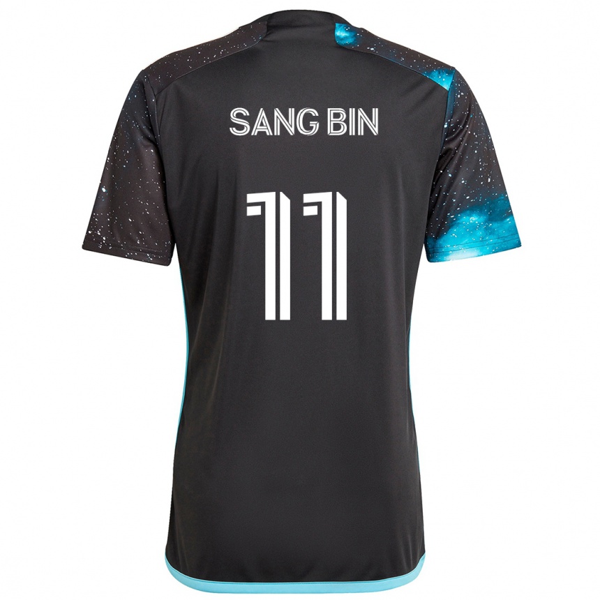 Kids Football Sang-Bin Jeong #11 Black Blue Home Jersey 2024/25 T-Shirt Nz