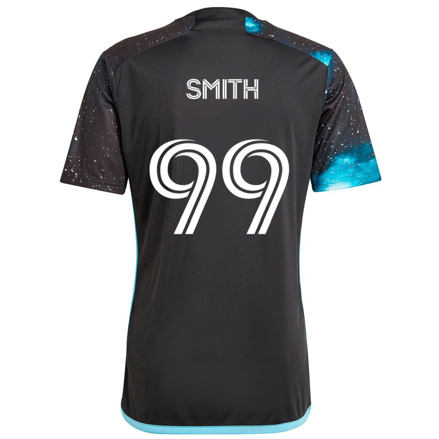 Kids Football Jordan Adebayo-Smith #99 Black Blue Home Jersey 2024/25 T-Shirt Nz