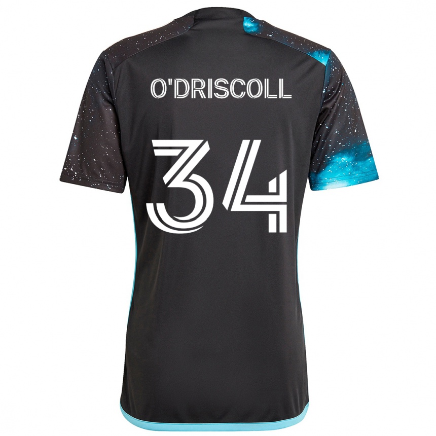 Kids Football Rory O'driscoll #34 Black Blue Home Jersey 2024/25 T-Shirt Nz