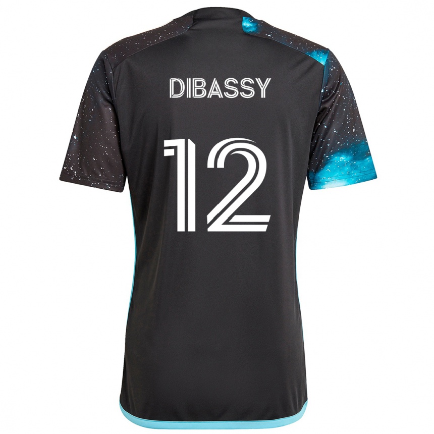 Kids Football Bakaye Dibassy #12 Black Blue Home Jersey 2024/25 T-Shirt Nz