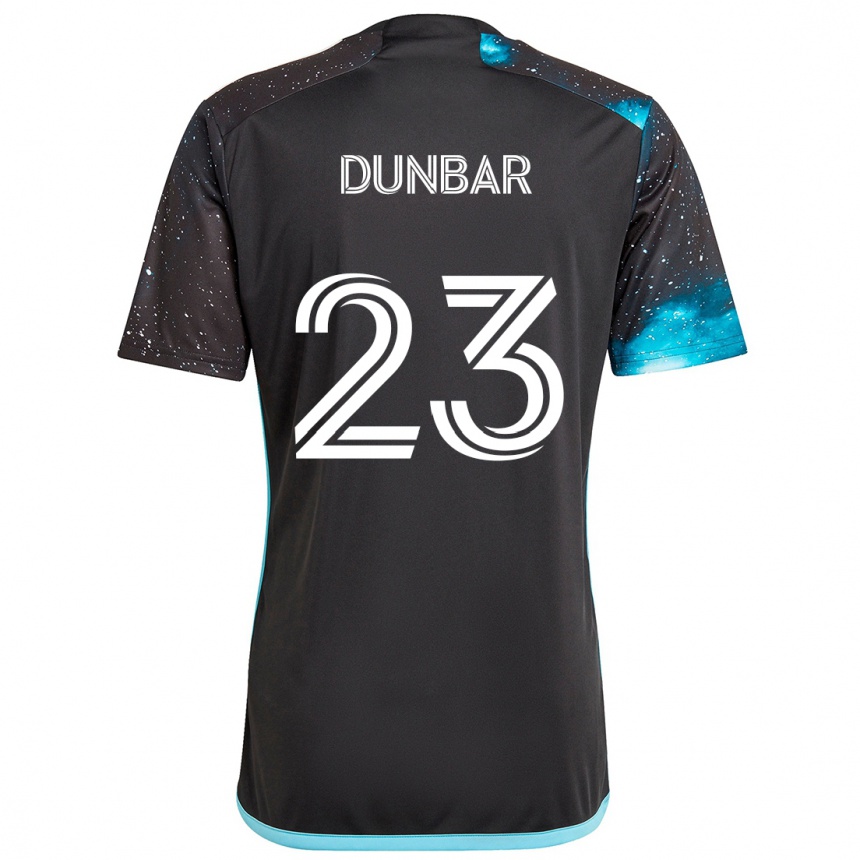 Kids Football Cameron Dunbar #23 Black Blue Home Jersey 2024/25 T-Shirt Nz