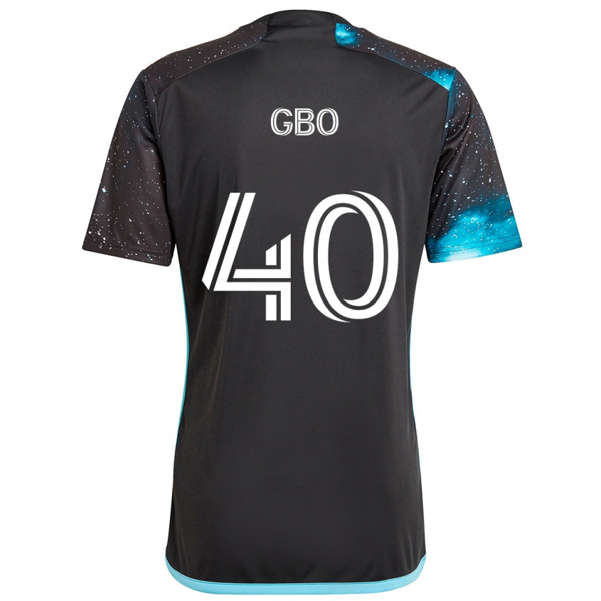 Kids Football Cedrik Gbo #40 Black Blue Home Jersey 2024/25 T-Shirt Nz