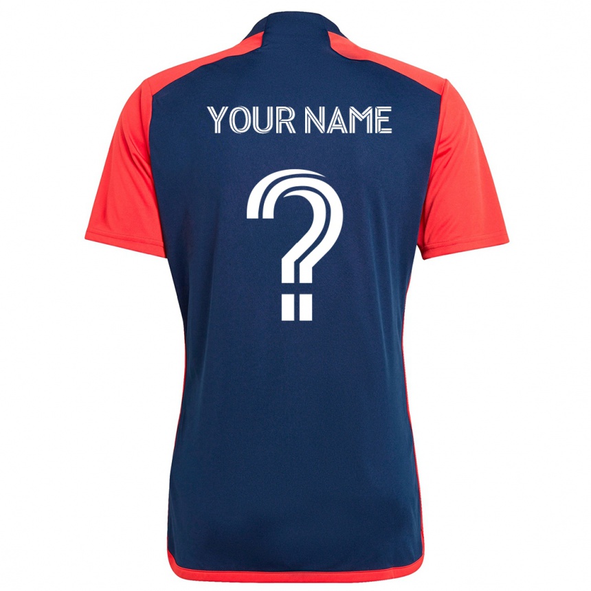 Kids Football Your Name #0 Blue Red Home Jersey 2024/25 T-Shirt Nz